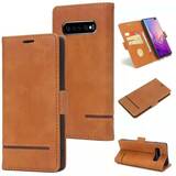 Leather Wallet Case for Samsung Galaxy S10 [Light Brown]
