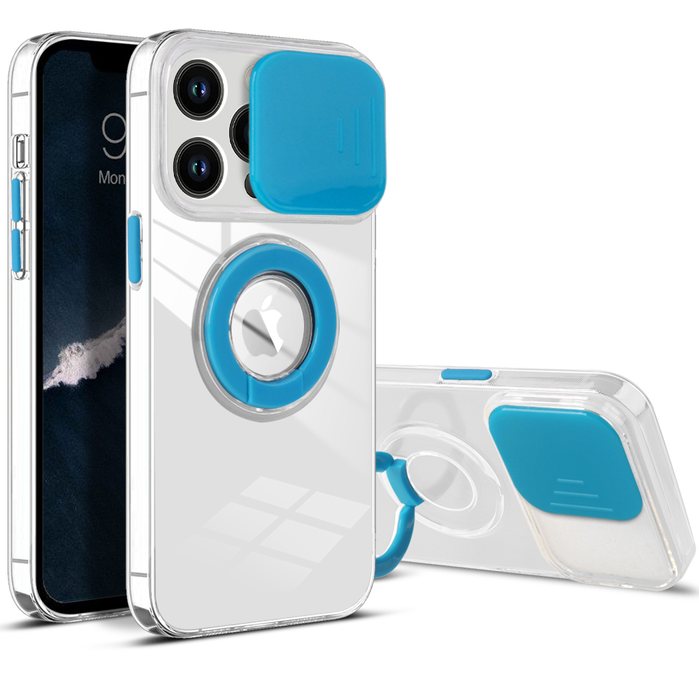 TPU Ring Holder Sliding Camera Protection Case Cover for iPhone 14 Pro - Picture 3 of 8