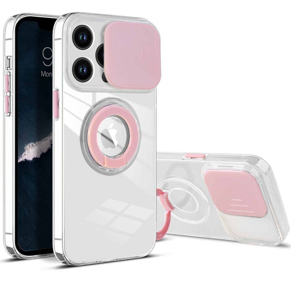 TPU Ring Holder Sliding Camera Protection Case Cover for iPhone 14 Pro - Picture 4 of 8