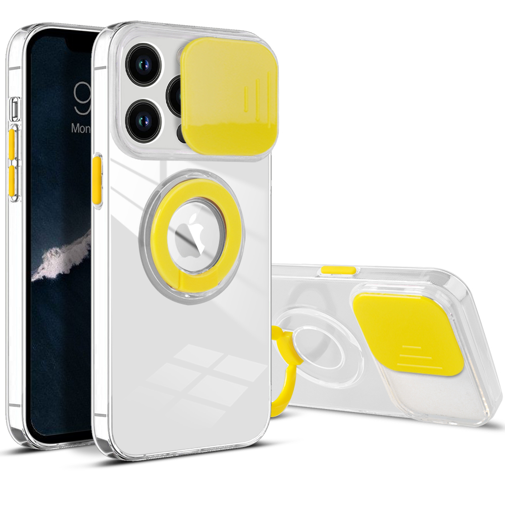 TPU Ring Holder Sliding Camera Protection Case Cover for iPhone 14 Pro - Picture 8 of 8