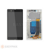 Sony Xperia Z LCD and Digitizer Touch Screen Assembly with Frame [White]