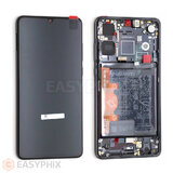 Huawei P30 LCD and Digitizer Touch Screen Assembly with Frame + Battery (Service Pack New Version) [Black]