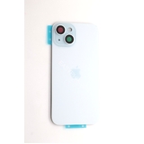 Back Cover Assembly for iPhone 15 with camera and back rack (High Quality) [White/Blue]
