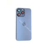 Back Cover Assembly for iPhone 15 Pro Max with camera and back rack (High Quality) [Blue]