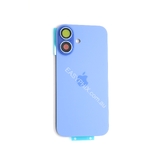 Back Cover Assembly for iPhone 16 with camera and back rack (High Quality) [Blue]