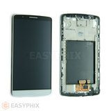 LG G3 D855 LCD and Digitizer Touch Screen Assembly with Frame [White]