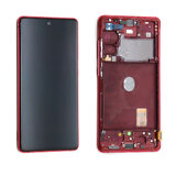 OLED Digitizer Touch Screen with Frame for Samsung Galaxy S20 FE 4G G780 (Service Pack) [Cloud Red]