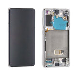 OLED Digitizer Touch Screen with Frame NO Battery for Samsung Galaxy S21 5G G991 (Service Pack) [Phantom White]
