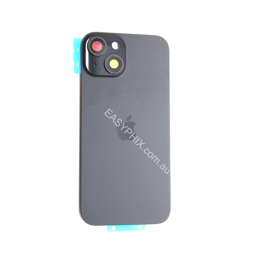 Back Cover Assembly for iPhone 15 with camera and back rack (High Quality) [Black]
