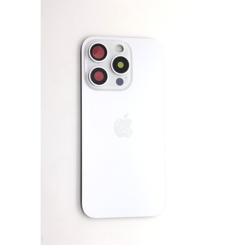 Back Cover Assembly for iPhone 15 Pro with camera and back rack (High Quality) [White]
