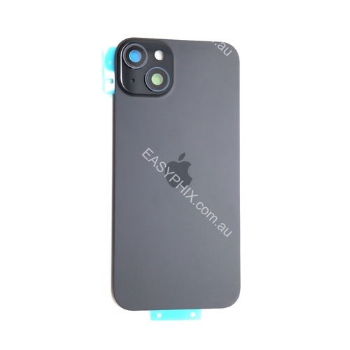 Back Cover Assembly for iPhone 15 Plus with camera and back rack (High Quality) [Black]