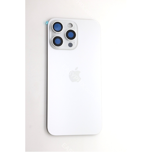 Back Cover Assembly for iPhone 15 Pro Max with camera and back rack (High Quality) [White]