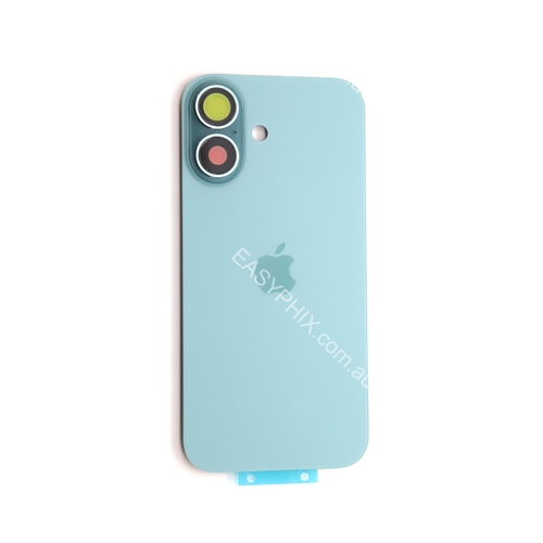 Back Cover Assembly for iPhone 16 with camera and back rack (High Quality) [Teal/Green]