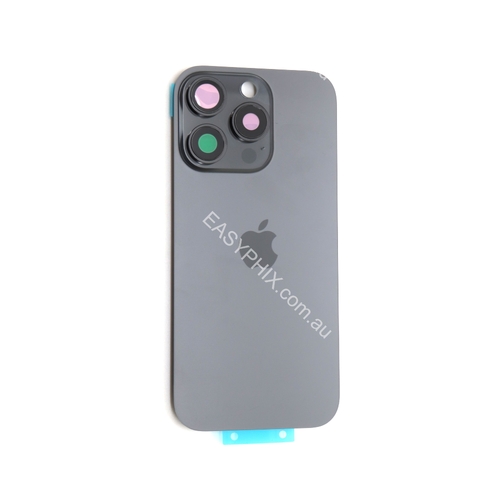 Back Cover Assembly for iPhone 16 Pro with camera and back rack (High Quality) [Black]