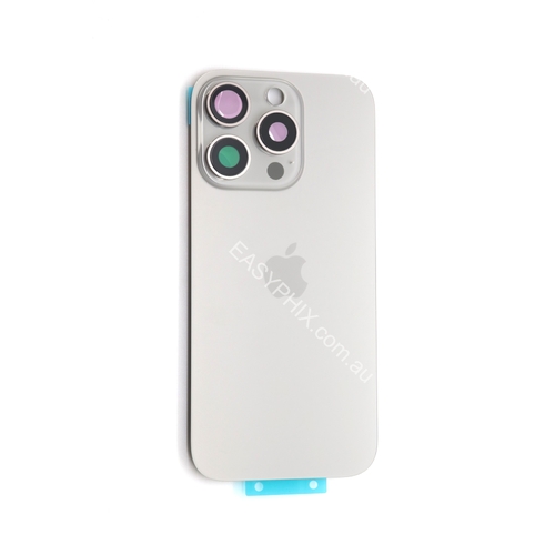 Back Cover Assembly for iPhone 16 Pro with camera and back rack (High Quality) [Titanium]