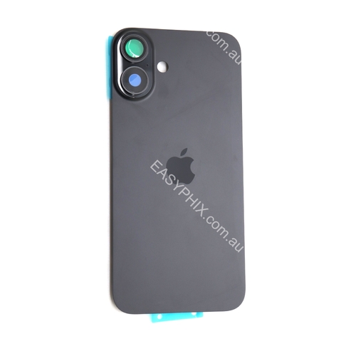 Back Cover Assembly for iPhone 16 Plus with camera and back rack (High Quality) [Black]