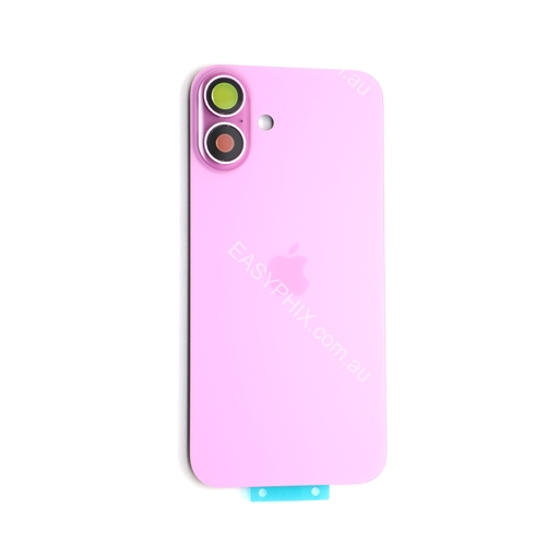 Back Cover Assembly for iPhone 16 Plus with camera and back rack (High Quality) [Pink]