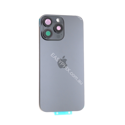 Back Cover Assembly for iPhone 16 Pro Max with camera and back rack (High Quality) [Black]