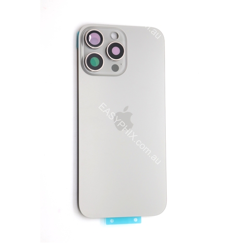 Back Cover Assembly for iPhone 16 Pro Max with camera and back rack (High Quality) [Titanium]