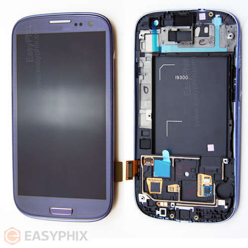 Samsung Galaxy S3 I9300 LCD and Digitizer Touch Screen Assembly with Frame [Blue]