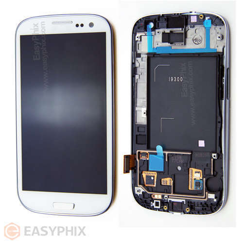Samsung Galaxy S3 I9300 LCD and Digitizer Touch Screen Assembly with Frame [White]